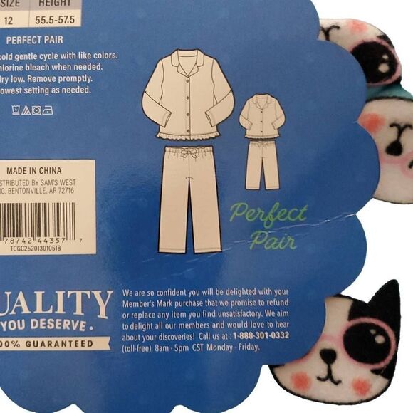 NWT MEMBER MARK 2 PIECE PAJAMA SET WITH DOLL OUTFIT - Picture 4 of 5